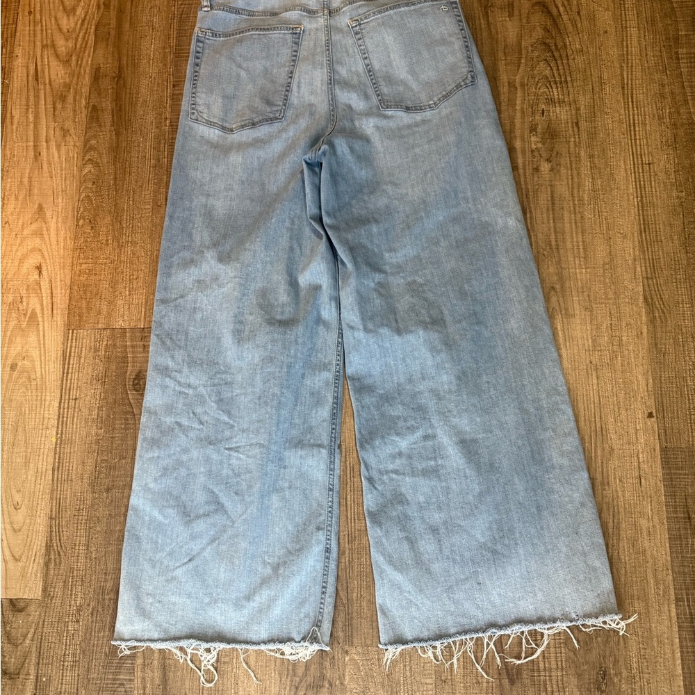 rag & bone Serena High Rise Wide Leg Raw Hem Light Denim 32 - Picture 7 of 7